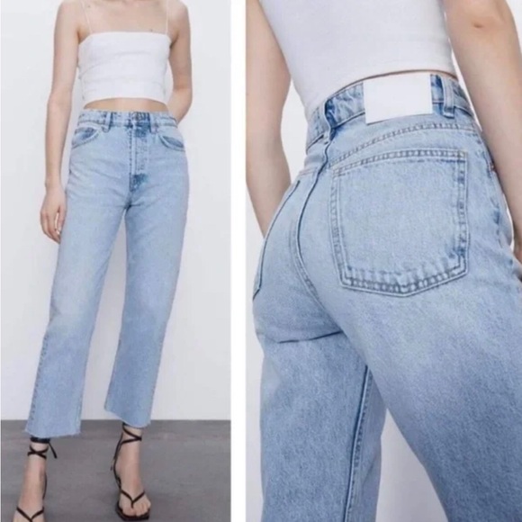 Zara Straight Full Length High Waist Jeans main image 1